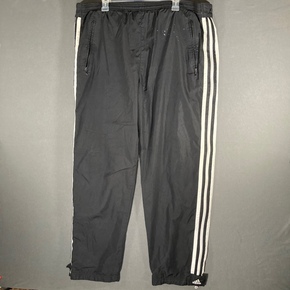 Adidas Mens XL Black‎ Track Pants Athletic Training Pants Striped